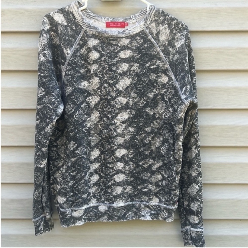 n:PHILANTHROPY Montreal‎ Python Print Raglan Sweater Gray Black XS SS712TCRPP